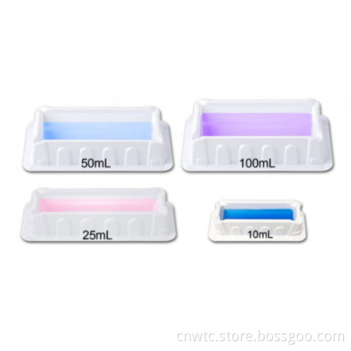 Disposable Plastic Solution Basins: 10ml, 25ml, 50ml, and 100ml Reagent Reservoirs
